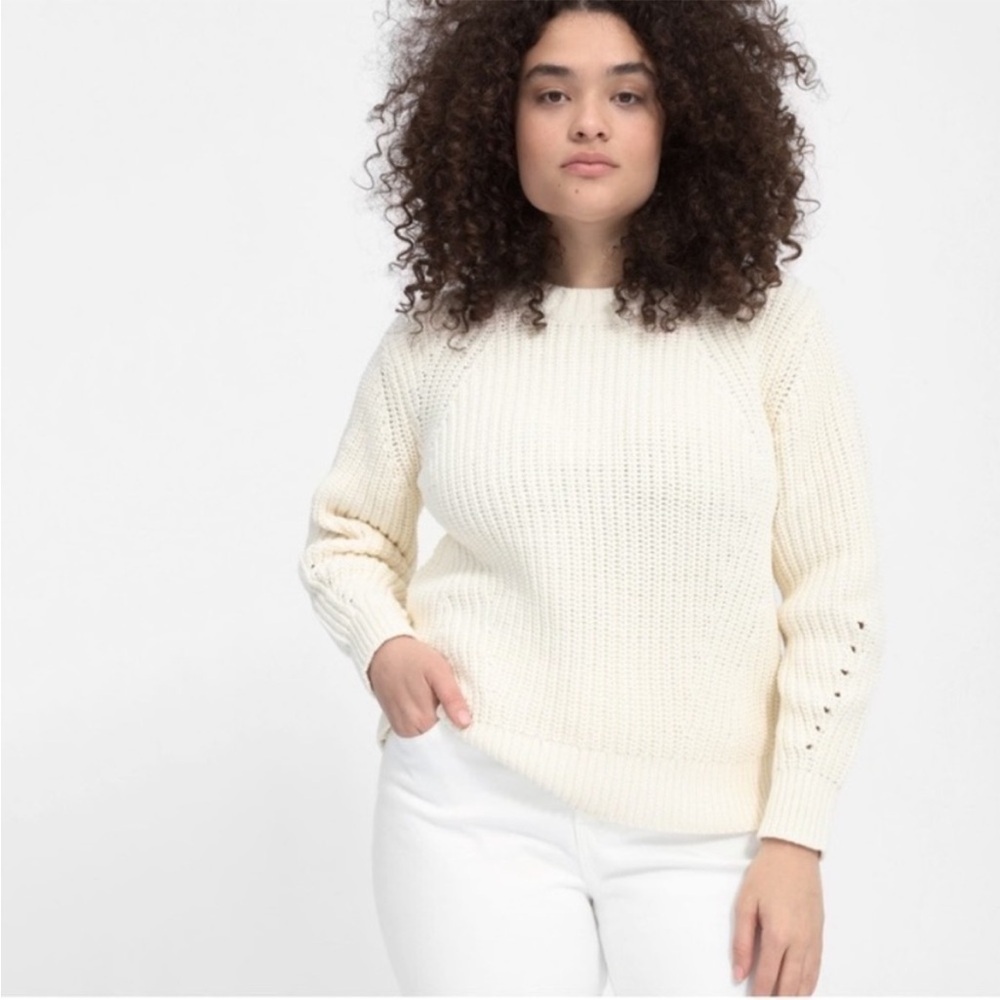Everlane The Texture Chunky Cable Knit Sweater English Countryside Size XS Comfy